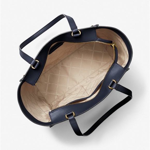 Michael Kors Harrison Large Leather Tote Bag Navy - Picture 2 of 6